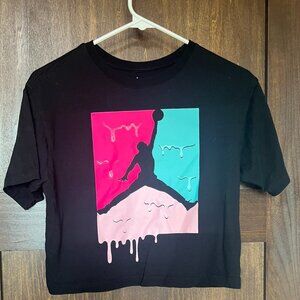 Girls-  Nike/Jordan  Black Jump man Crop Top